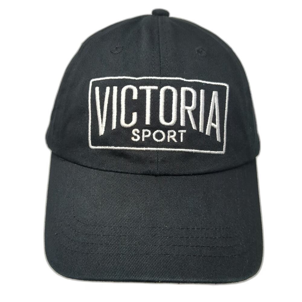 Victoria Sport Baseball Cap Black One Size Embroidered Cotton Strapback Logo Hat